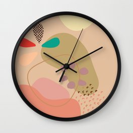 Abstracts  With Rock Insect Illustration Wall Clock | Colorful, Precision, Artistic, Beauty, Shapes, Mixed, Botanic, Bees, Flora, Warmth 