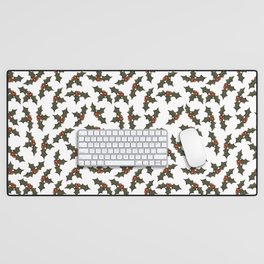 Holly with Berries, repeat pattern Desk Mat