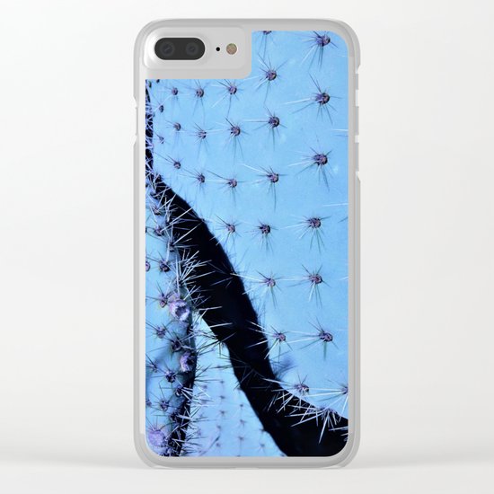 cactus in blue Clear iPhone Case