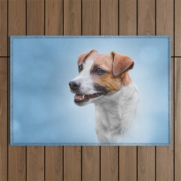 Jack Russell Terrier. Drawing Outdoor Rug
