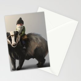 Gnome on Badger Stationery Card