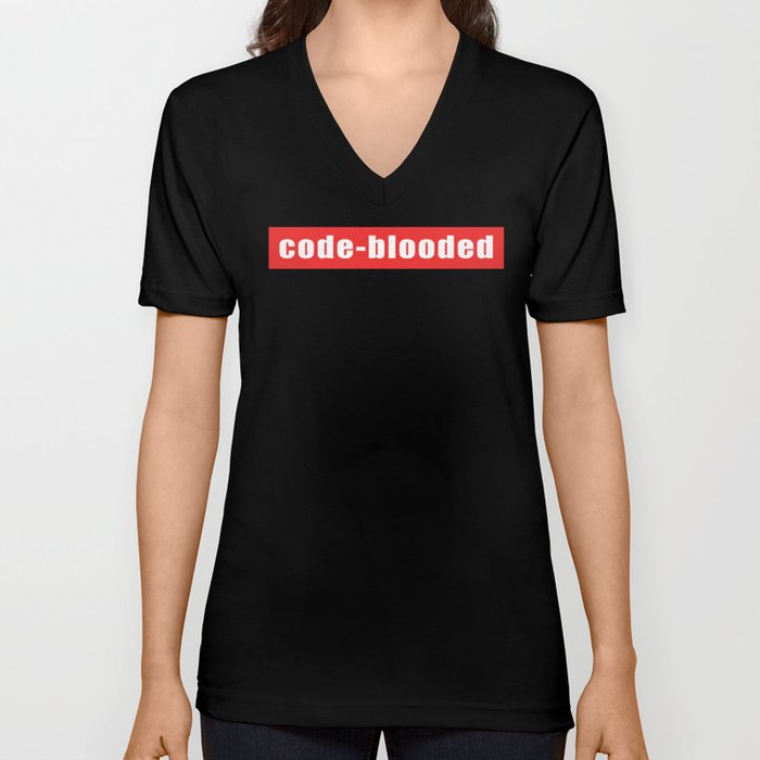 Code-blooded V Neck T Shirt