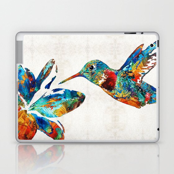 Colorful Hummingbird Art by Sharon Cummings Laptop & iPad Skin