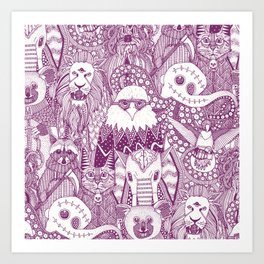 frightful friends purple Art Print