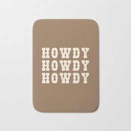 Brown and Beige Howdy Cowboy Design Bath Mat