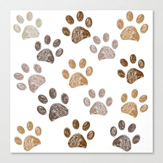 Brown Colored Paw Print Background Canvas Print By Gulsengunel Society6