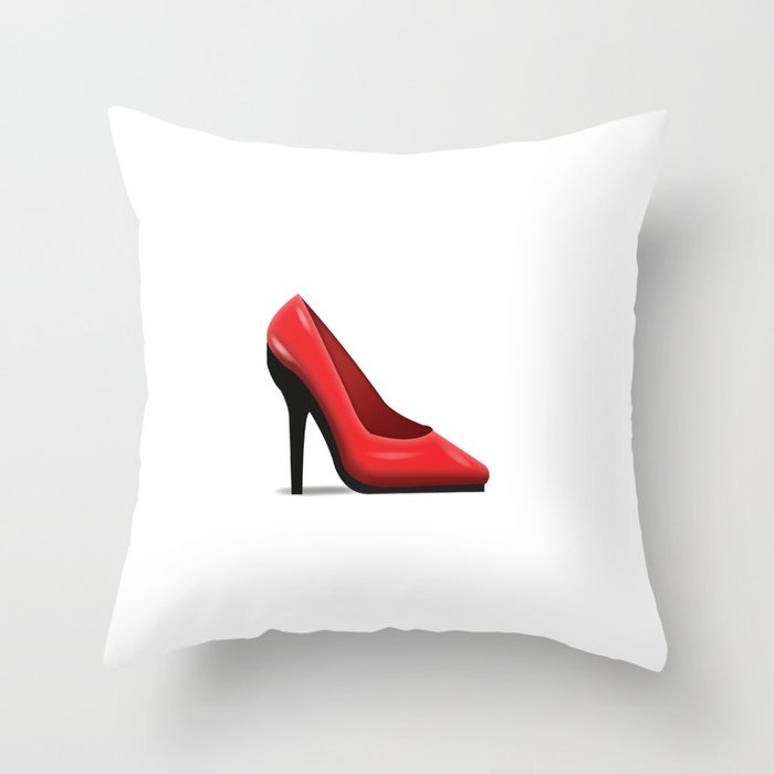 High Heel Emoji Throw Pillow