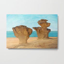 Gredas from Bolnuevo Metal Print | Impressionism, Realism, Spain, Rocks, Sandstone, Gredas, Mazarron, Painting, Digital, Murcia 