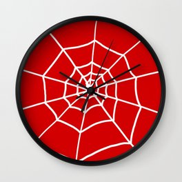 Red Web Wall Clock