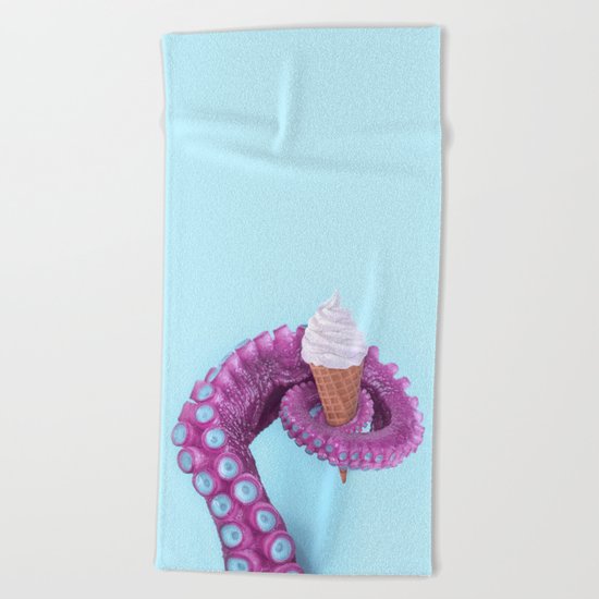 OCTOPUS ICE CREAM Beach Towel