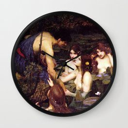 John William Waterhouse - Hylas and the Nymphs - 1896 Wall Clock