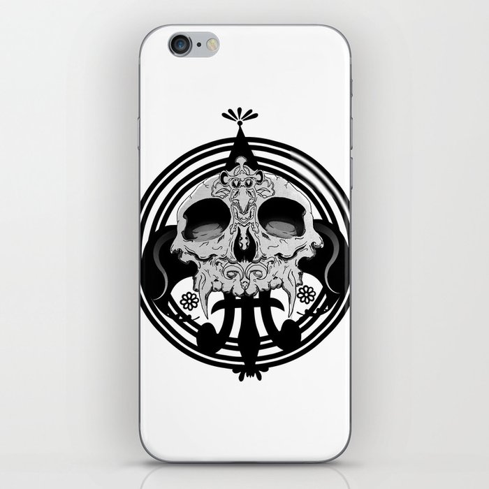 skull and pen iPhone Skin