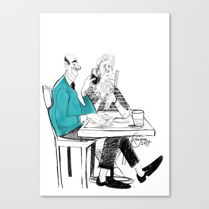 the old couple Canvas Print