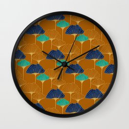 Gingko Biloba Leaves Abstract Pattern Wall Clock