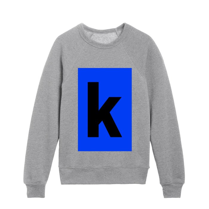 letter K (Black & Blue) Kids Crewneck