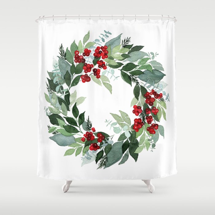 Holly Berry Shower Curtain