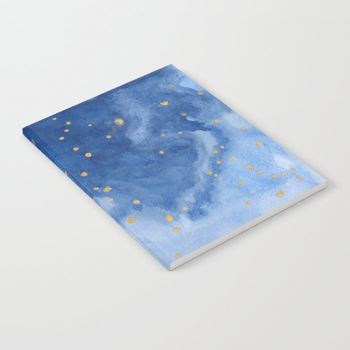 Blue and Gold Starry Night, Summer Stargazing Collection Notebook