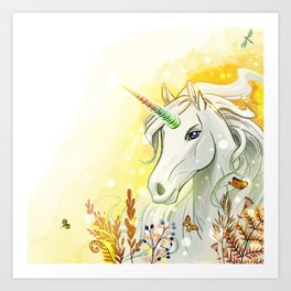 Meeting a unicorn 2 Art Print