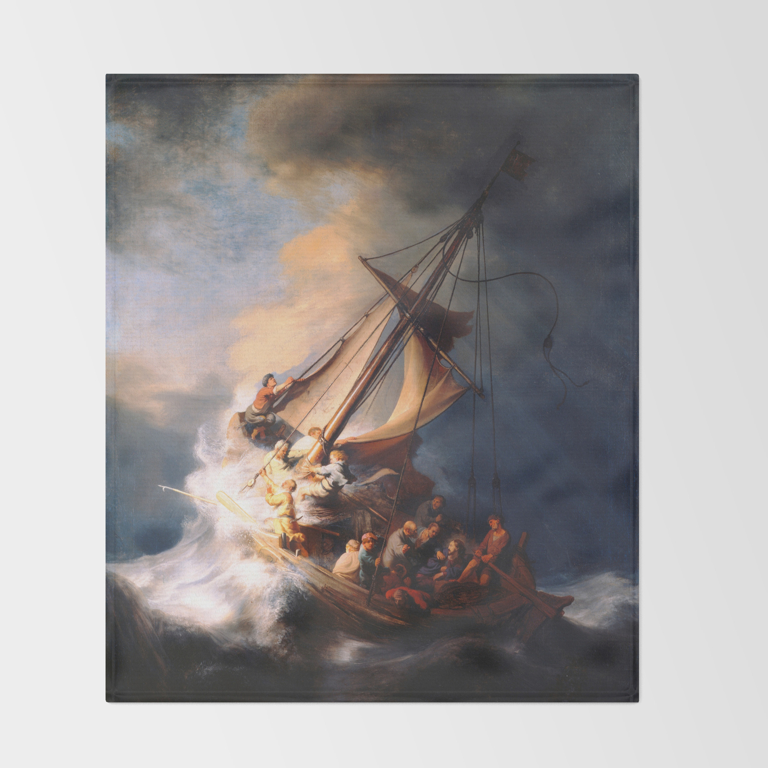 The Storm On The Sea Of Galilee Painting By Rembrandt Throw