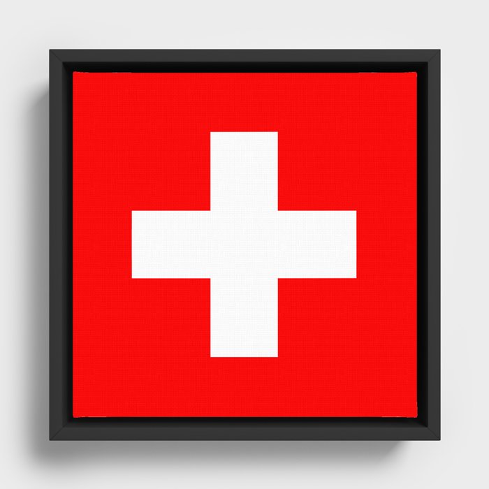 Flag of Switzerland Swiss Flag Framed Canvas