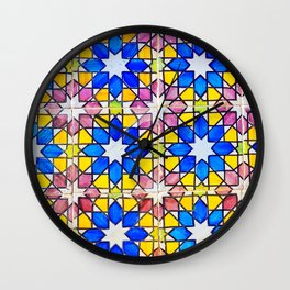 Azulejos - Portuguese tiles Wall Clock | Tradicao, Colours, Pattern, Photo, Graphic, Ornament, Tradition, Azulejo, Color, Portuguese 