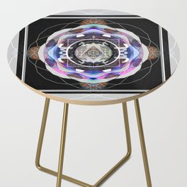 Luck and Divine Decisions Meditation Mandala Sacred Geometry Tapestry Art Side Table