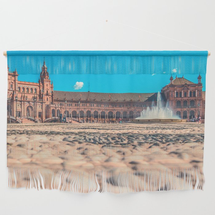 Spain Photography - Beautiful Plaza Under The Blue Sky Wall Hanging