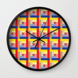 Sundial (Yellow, Red, Blue, Brown) Wall Clock