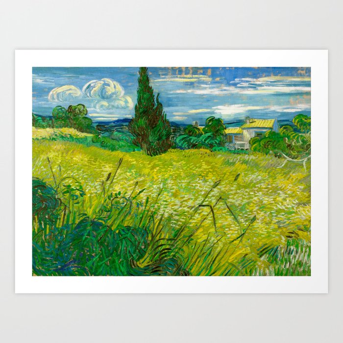 Green Wheat Field With Cypress Painting By Vincent Van Gogh Art