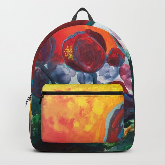 Blue High Poppies on Fire Backpack