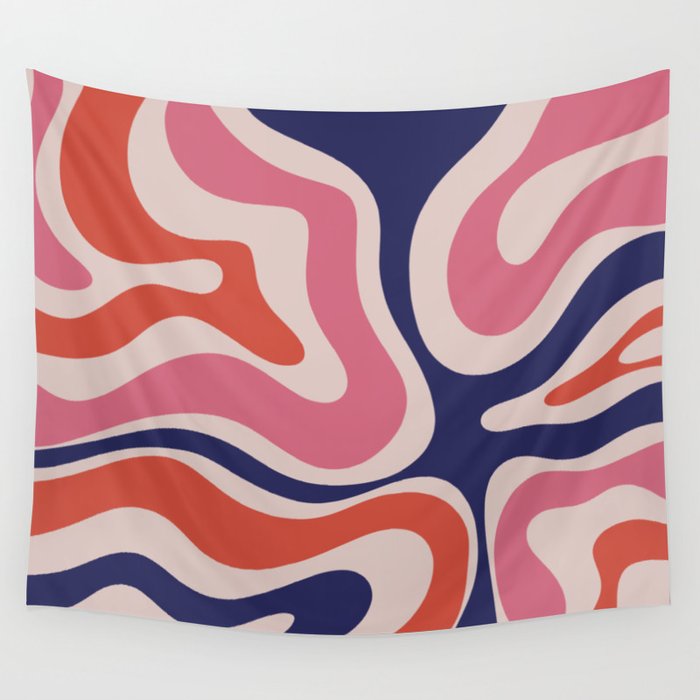 Navy blue best sale and pink tapestry