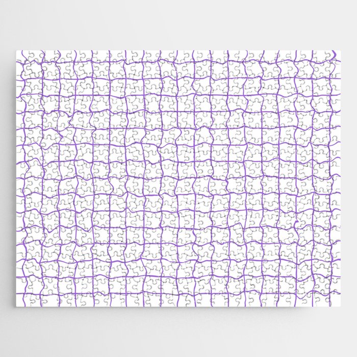 Violet minimal geometrical liquid square pattern Jigsaw Puzzle