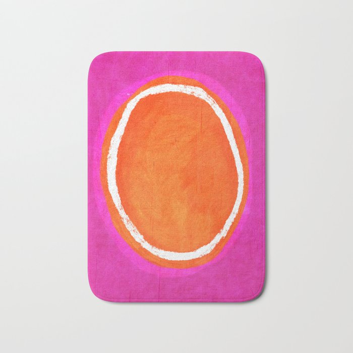 Pink Orange White Eye Catching Bright Colors Bath Mat