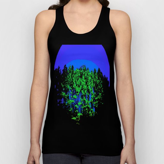 Mod Trees Blue & Green Unisex Tank Top