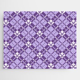Purple gingham checked Jigsaw Puzzle