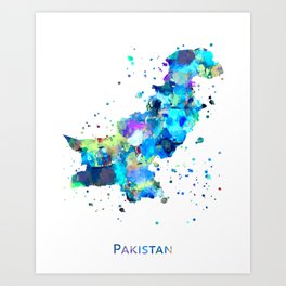 Pakistan Map Art Print