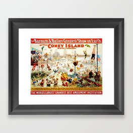 Coney Island Carnival Vintage Framed Art Print
