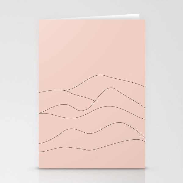 Pink Mountains Minimal Stationery Cards