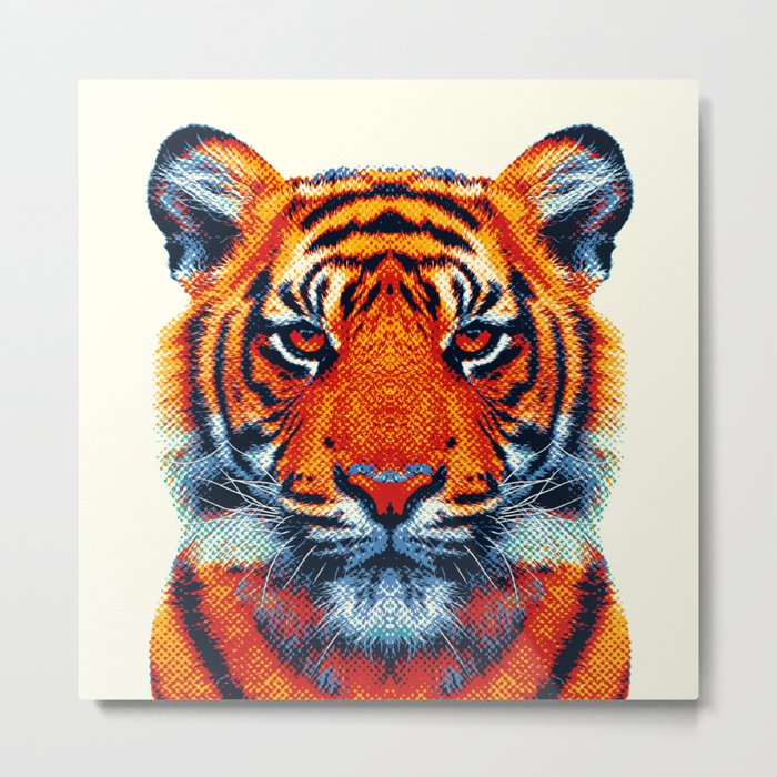 Tiger - Colorful Animals Metal Print