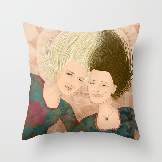 Two sisters Throw Pillow