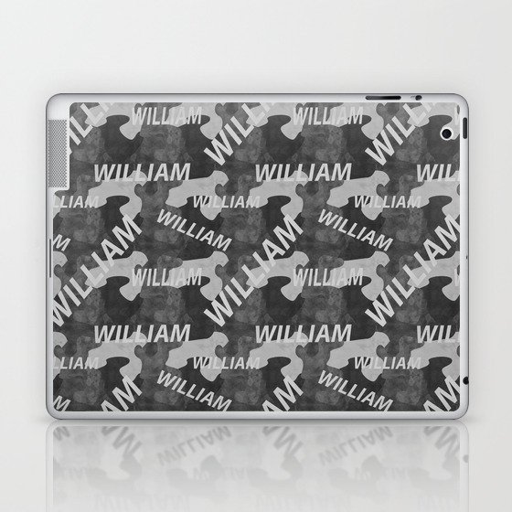 William pattern in gray colors and watercolor texture Laptop & iPad Skin