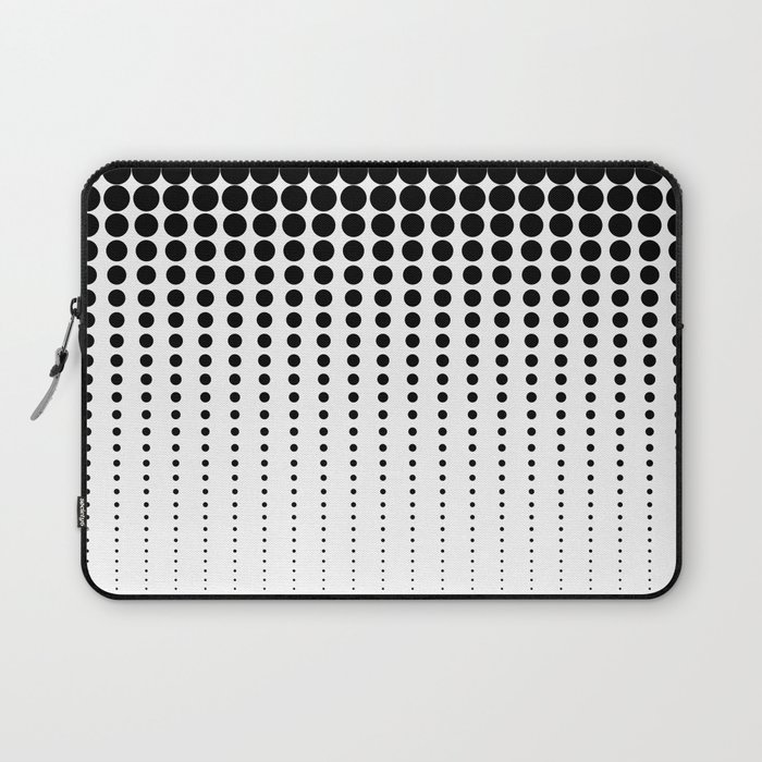 Reduced Black Polka Dots on Solid White Background Minimal Graphic Design Laptop Sleeve