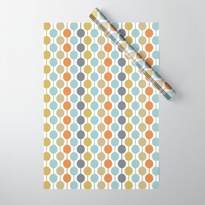 Retro Circles Mid Century Modern Background Wrapping Paper by 19Monkeys