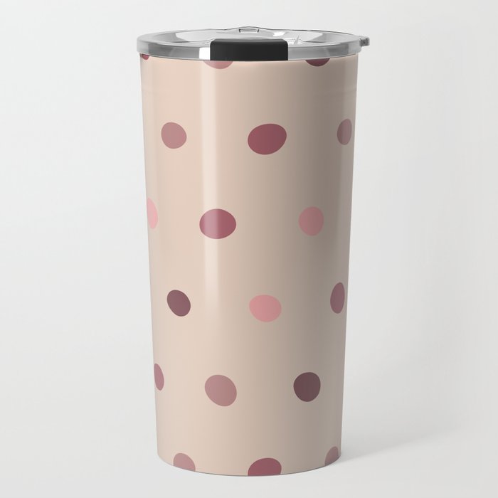 Pale pink big blob polka dots pattern Travel Mug