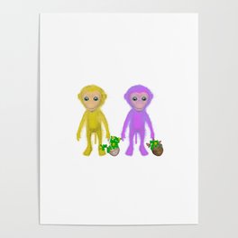 Anisue's monkey Yellowy and Purpy. Poster