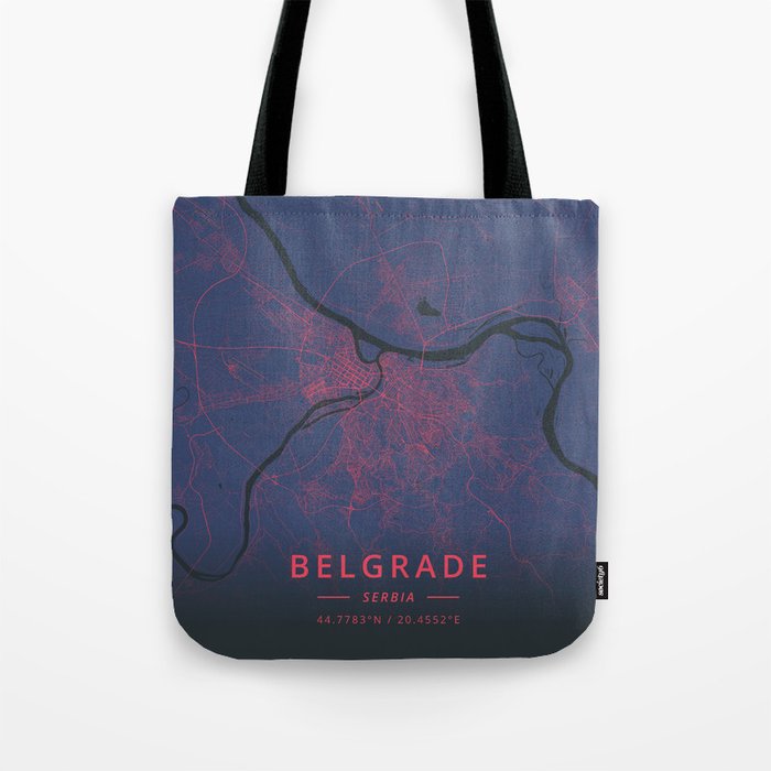 Belgrade, Serbia - Neon Tote Bag
