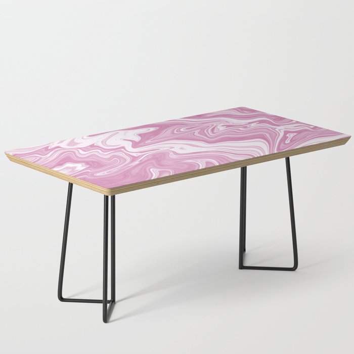 Pink Liquid Marble Swirls Coffee Table