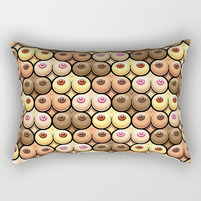 Hot Boobs and Sexy Tits Bachelor Party Gift Seamless Pattern Design Product  Rectangular Pillow by TittyShop