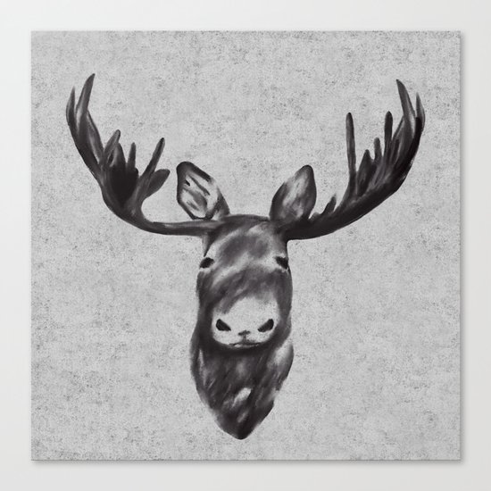 Beautiful Moose Head Design Canvas Print