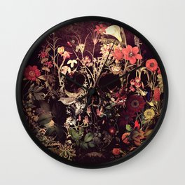 Bloom Skull Wall Clock